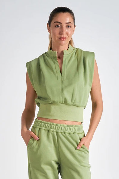 Elan Green Sleeveless Tank