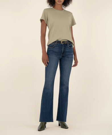 Kut Intriguing Stella High Rise Fab AB Flare with Raw Hem