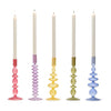 Two's Company Hand-Blown Glass Taper Candlestick Candleholders