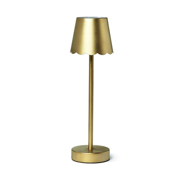 Two's Company LED Portable Cordless Table Lamp with Scalloped Edges