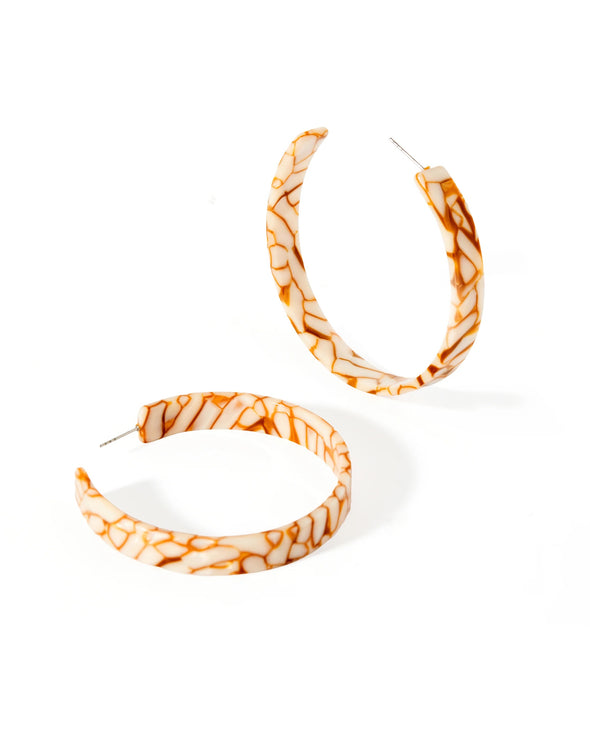 Linny Co Ashley Mega Desert Sand Hoop Earrings