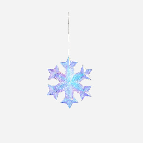 180 Degrees Small Iridescent Lit Snowflake with Adaptor