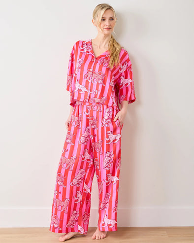 Print Fresh Satin Leopard Stripes Wildest Dreams Pants