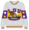 QOS Licensed Grey Vintage LSU Tiger Over Death Valley Sweatshirt