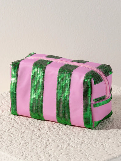 Shiraleah Cara Green Stripe Zip Pouch