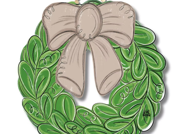 DK Designs Mocha Bow Wreath