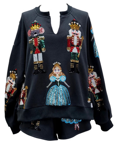 QOS Dark Teal Nutcracker Ballet Sweatshirt