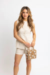 Karlie Neutral Eyelet Button Vest