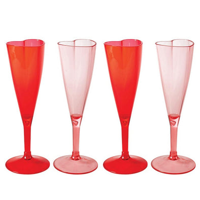 Slant Heart Champagne Flutes