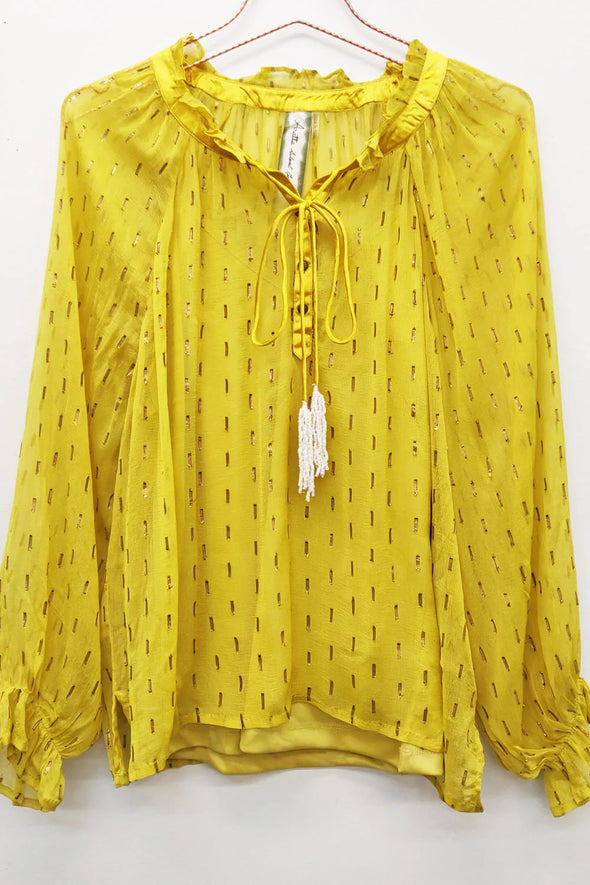 Aratta Mustard Maven Blouse