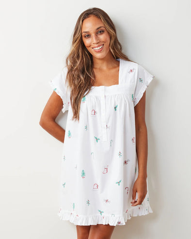 PrintFresh Sweet Wishes Pintuck Nightgown - Cloud