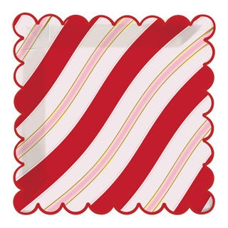 Slant Foil Stripes 9" Scallop Plate