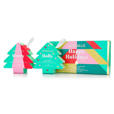 Spongelle Tree Ornament Gift Set - Merry & Holly