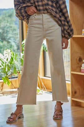 By Together Cream Wide Leg Jeans