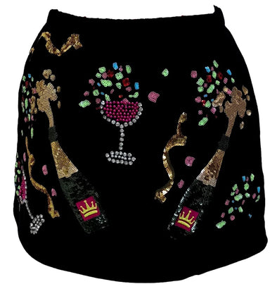 QOS Black Champagne and Coupe Skirt