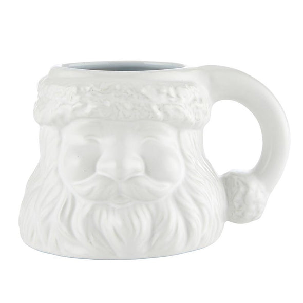 Slant Santa Shaped Mug - White