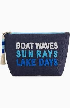 Shiraleah Boat Waves Sun Rays Lake Days Zip Pouch