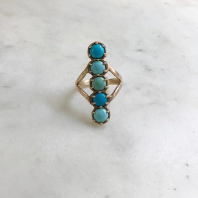 Mimosa Row Ring - Turquoise