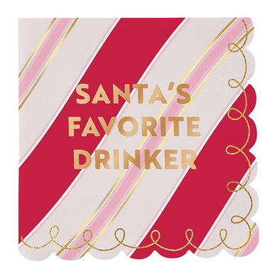 Slant Foil Scallop Napkins - Favorite Drinker