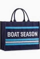 Shiraleah Navy Boat Season Beach Bag