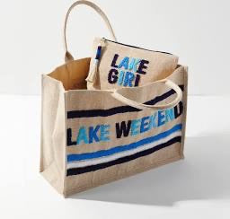 Shiraleah Natural Lake Weekend Beach Bag