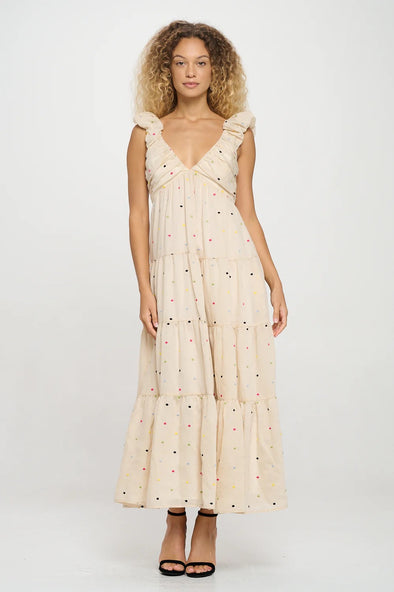 Meet me in Santorini Confetti Maxi Dress