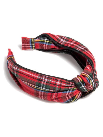 Shiraleah Red Knotted Plaid Headband