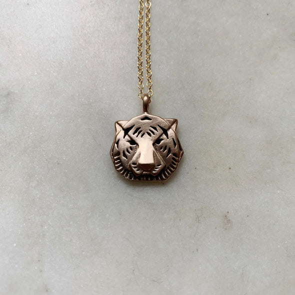 Mimosa Small Tiger Pendant - Bronze