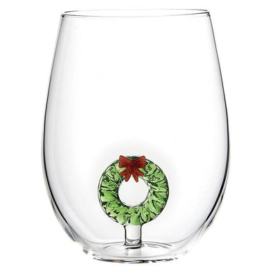 Slant Wreath Figurine Wine Glass