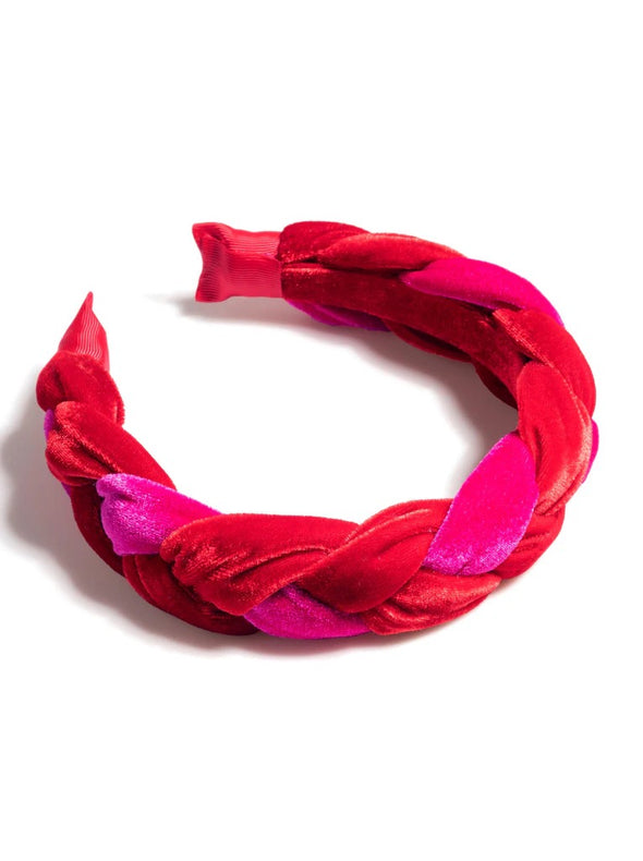 Shiraleah Braided Velvet Headband Magenta