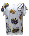 QOS White Mardi Gras Icon Tee