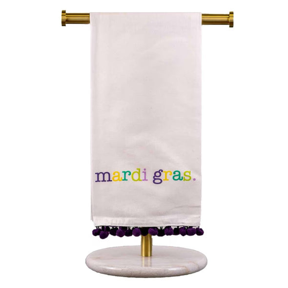 Royal Standard Mardi Gras Pom Pom Hand Towel