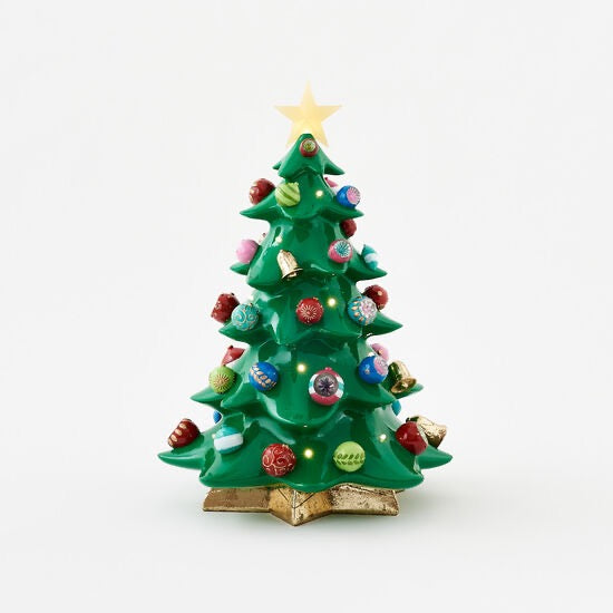 180 Degree Lighted Decorated Tree 19"