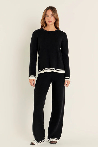 English Factory Contrast Stripe Knit Top