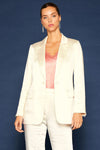 Skies are Blue Cream Dull Satin Blazer