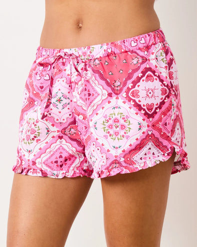 Print Fresh Vintage Valentine Pajama Shorts