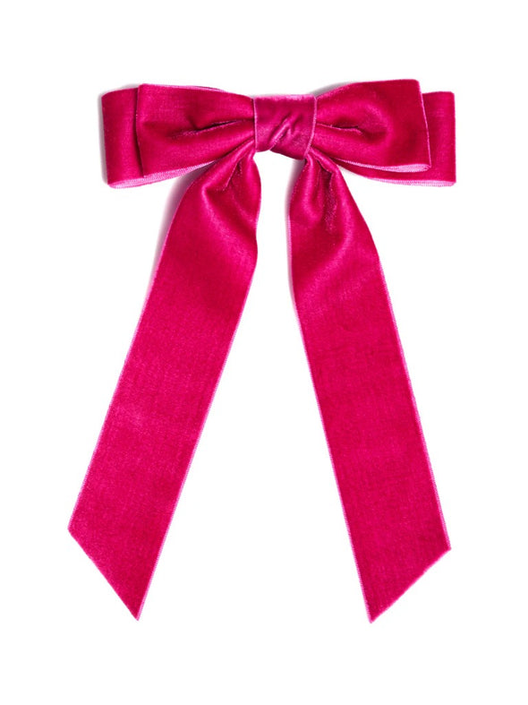 Shiraleah Pink Velvet Bow Hair Clip