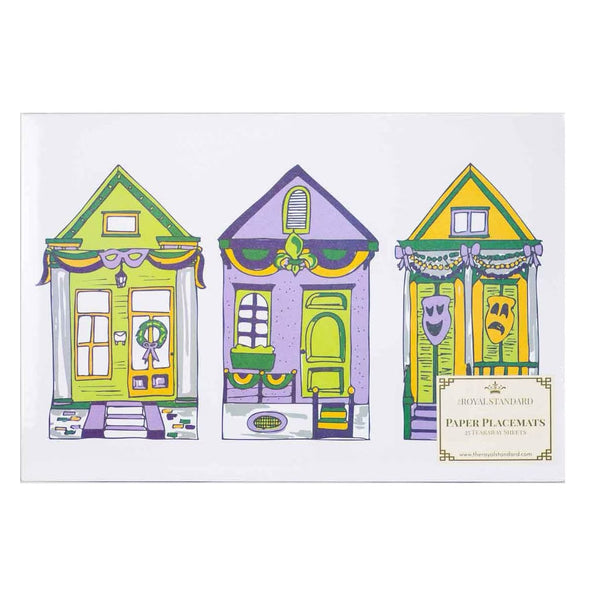 Royal Standard Mardi Gras Houses Paper Placemats