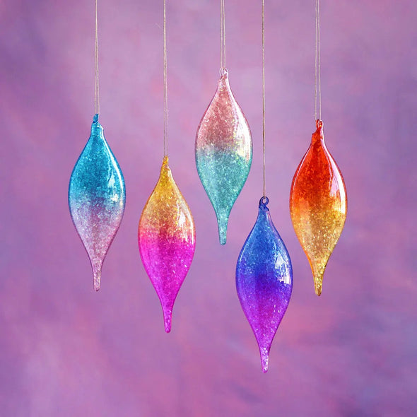 Glitterville Iridescent Ombre Finial Ornament