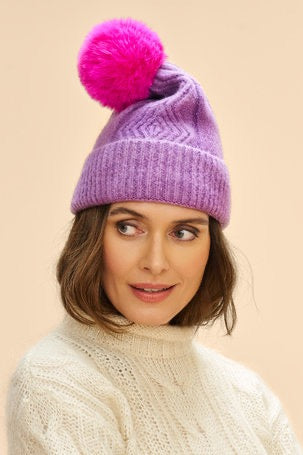 Powder Ingrid Bobble Hat - Grape