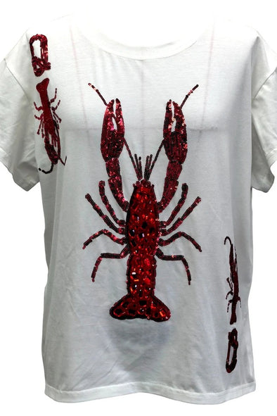 QOS White Crawfish Card Tee