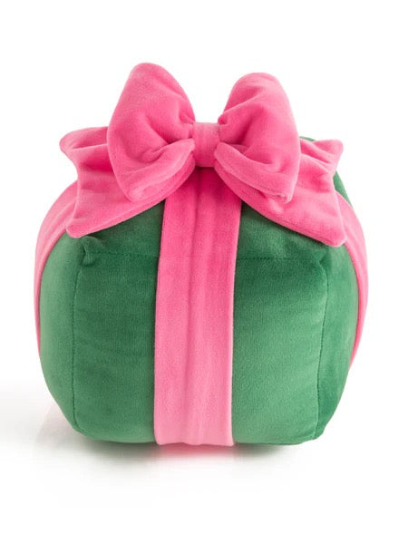 Shiraleah Small Green Gift Box Pillow