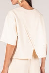 P. Cill Eggshell Overlap Short Sleeve Top