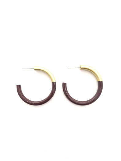Accessory Jane Dark Maroon Medium Liz Hoops