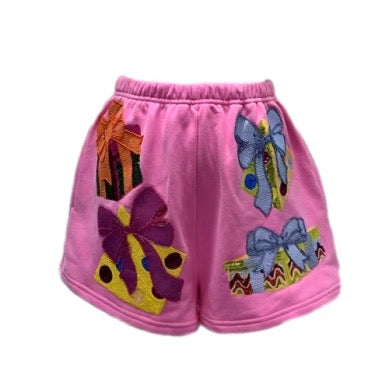 QOS Pink Present Bow Shorts