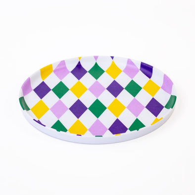 Royal Standard Mardi Gras Harlequin Melamine Plate