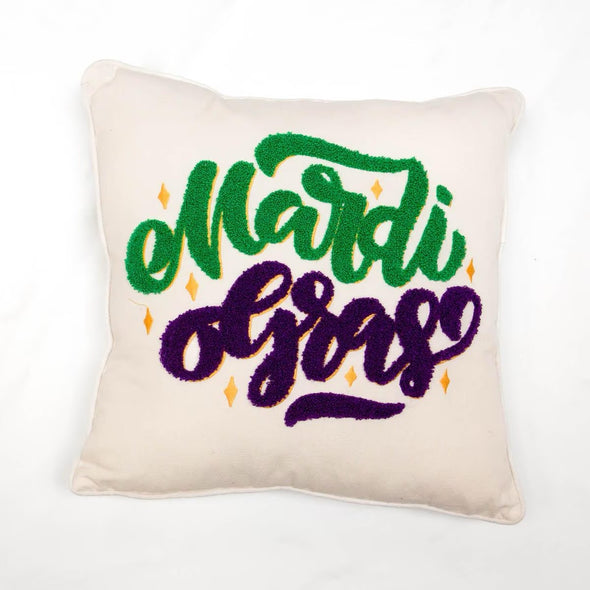 Royal Standard Mardi Gras Embroidered Pillow