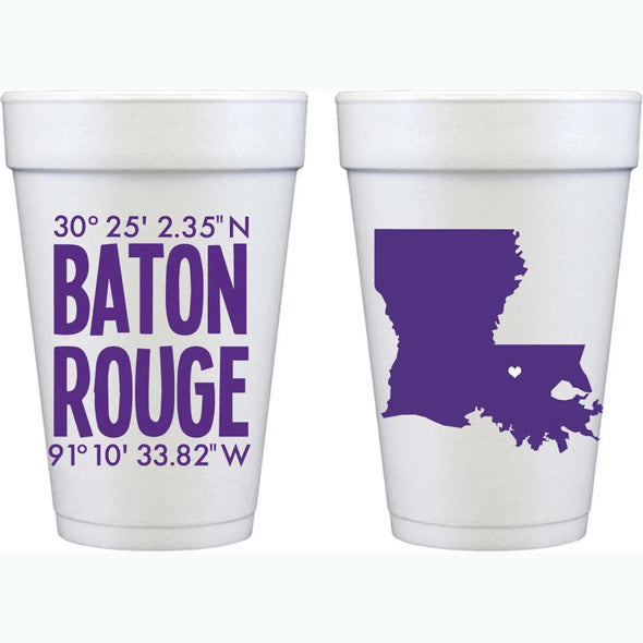 Baton Rouge Coordinates Foam Cups