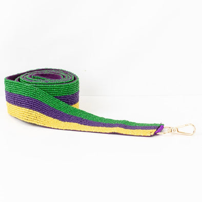 Royal Standard Mardi Gras Stripe Beaded Purse Strap