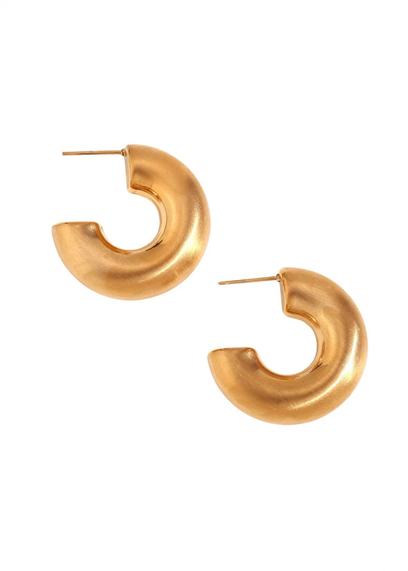 HJane Dani Matte Gold Hoops